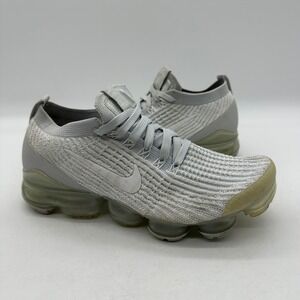 Nike AJ6910-100 Womens 8 Pure Platinum Grey Air VaporMax Flynit 3 Running Shoes